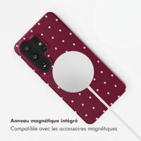 Selencia Coque arrière Vivid avec MagSafe Samsung Galaxy S26 Ultra - Happy Dots Burgundy
