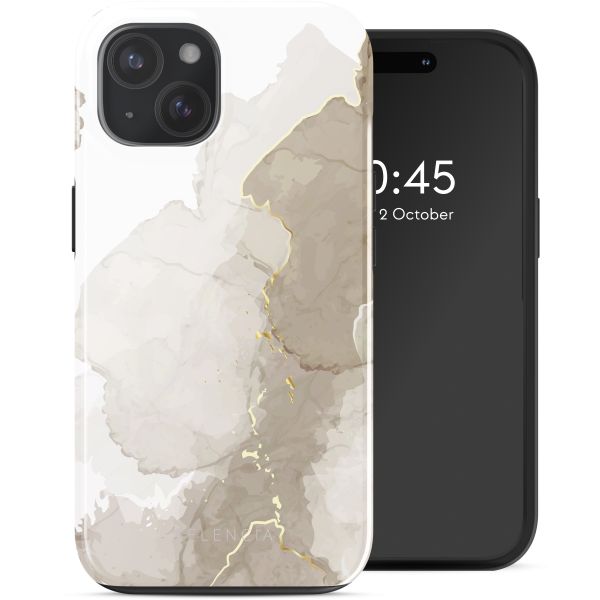 Selencia Coque arrière Vivid avec MagSafe Apple iPhone 15 - Marble Light Brown