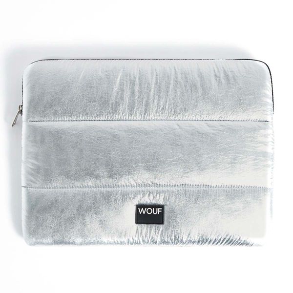 Wouf Quilted Pochette ordinateur 13-14 pouces - Silver Glossy