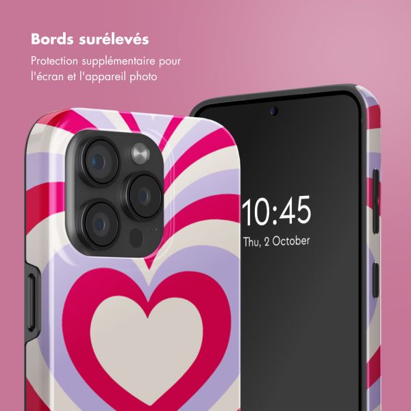 Selencia Coque arrière Vivid avec MagSafe Apple iPhone 15 Pro - Double Hearts Rubine Red Lilac