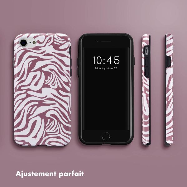 Selencia Coque arrière Vivid Apple iPhone SE (2022 / 2020) / 8 / 7 / 6(s) - Trippy Swirl Dark Rose
