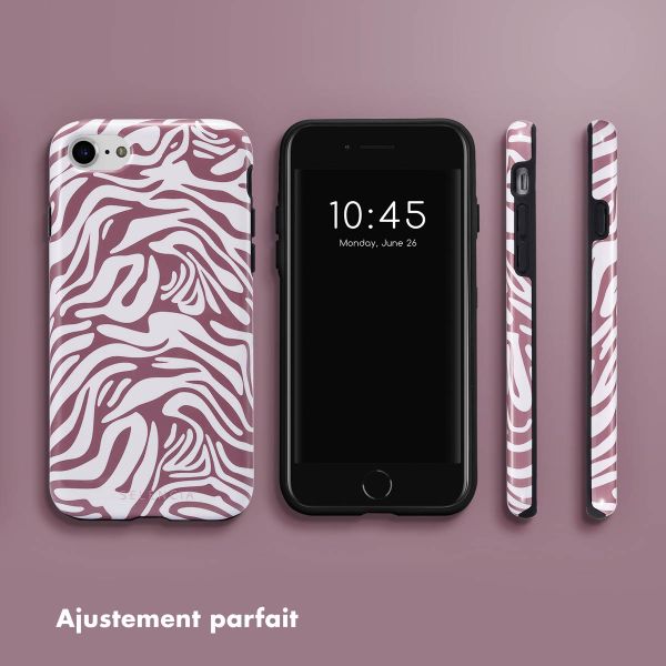 Selencia Coque arrière Vivid Tough iPhone SE (2022 / 2020) / 8 / 7 / 6(s) - Trippy Swirl Dark Rose