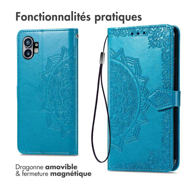 imoshion Etui de téléphone portefeuille Mandala Nothing Phone (1) - Turquoise