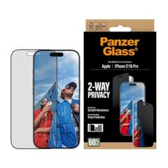 PanzerGlass Protection d'écran Privacy Ultra-Wide Fit Anti-bactérienne avec applicateur Apple iPhone 17