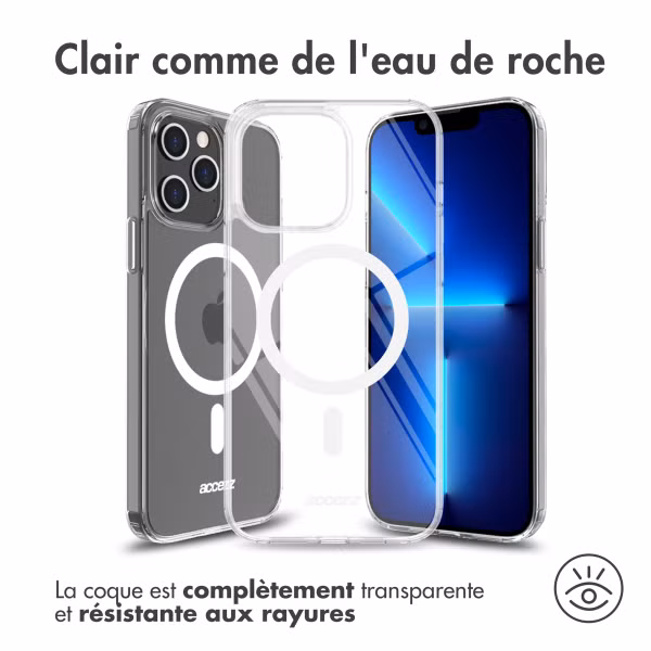 Accezz Coque Clear avec MagSafe pour l'Apple iPhone 13 Pro Max - Transparent