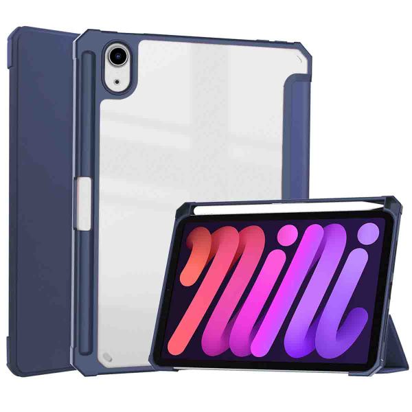 imoshion Coque tablette rigide Trifold Apple iPad Mini 7 (2024) / iPad Mini 6 (2021) - Bleu foncé