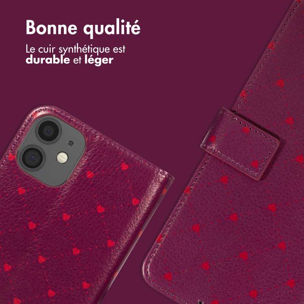 imoshion Étui de télephone portefeuille Design Apple iPhone 11 - Crush Check Coral Dust
