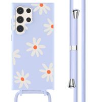 imoshion Coque design en silicone avec cordon Samsung Galaxy S23 Ultra - Lila Flower Distance