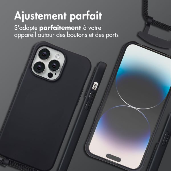 imoshion Coque arrière Color avec cordon amovible et MagSafe Apple iPhone 14 Pro Max - Noir