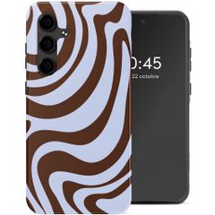 Selencia Coque arrière Vivid Samsung Galaxy S24 FE - Dream Swirl Chocolate