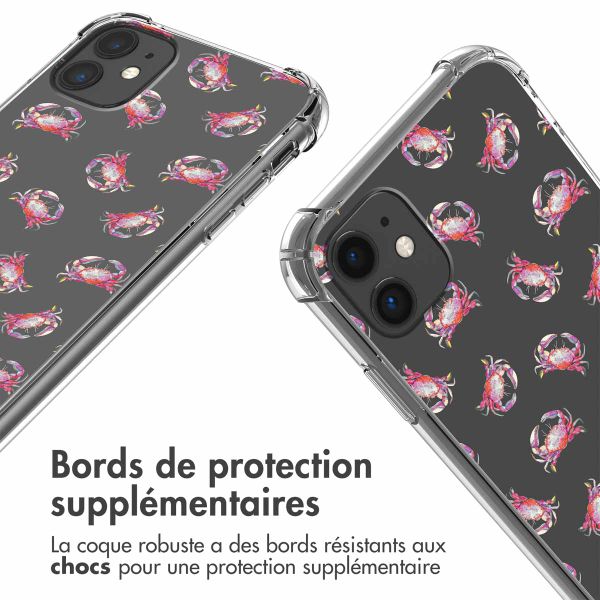 imoshion Coque Design avec cordon Apple iPhone 11 - Crab Watercolor