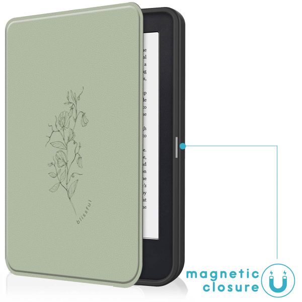 imoshion Étui á rabat Kobo Clara 2E / Tolino Shine 4 - Floral Green