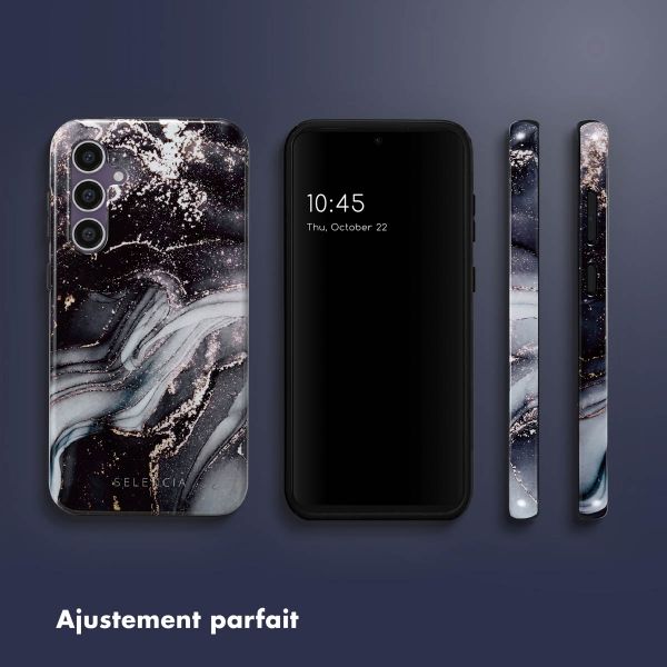 Selencia Coque arrière Vivid Samsung Galaxy S23 FE - Chic Marble Black