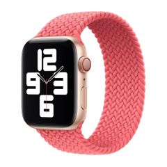 Apple Bracelet Solo tressé Apple Watch | 44/45/46/49 mm - Taille 5 - Pink Punch