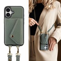 Selencia Coque à cordon avec porte-cartes enveloppe Sera iPhone 16 - Sage Green