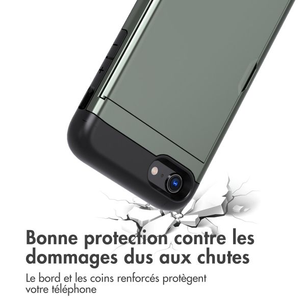 imoshion Coque arrière avec porte-cartes iPhone SE (2022 / 2020) / 8 / 7 - Vert foncé