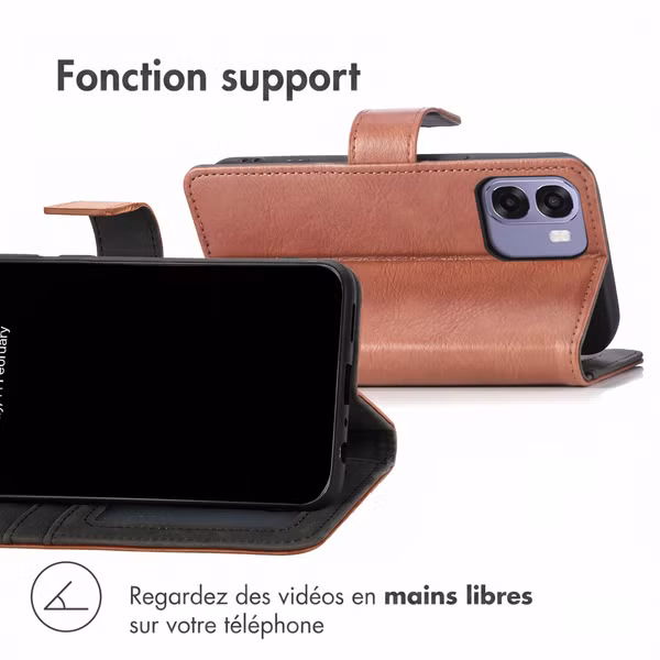 imoshion Étui de télephone portefeuille de luxe Oppo A6x (4G/5G) - Marron