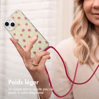 imoshion Coque Design avec cordon Apple iPhone 15 - Dusty Rose Connected Hearts