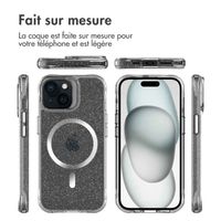 imoshion Coque arrière transparente Pailletée avec MagSafe Apple iPhone 15 - Argent