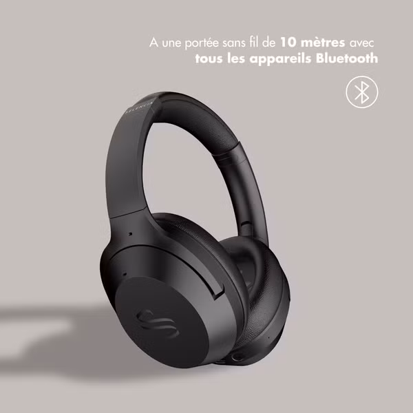 Selencia Casque sans fil Urban Play - Réduction active du bruit - Avec étui de rangement - Midnight Black