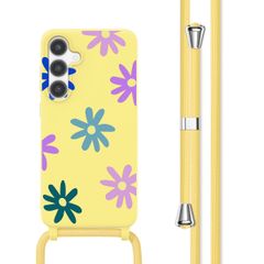 imoshion Coque design en silicone avec cordon Samsung Galaxy S24 - Yellow Flower Distance