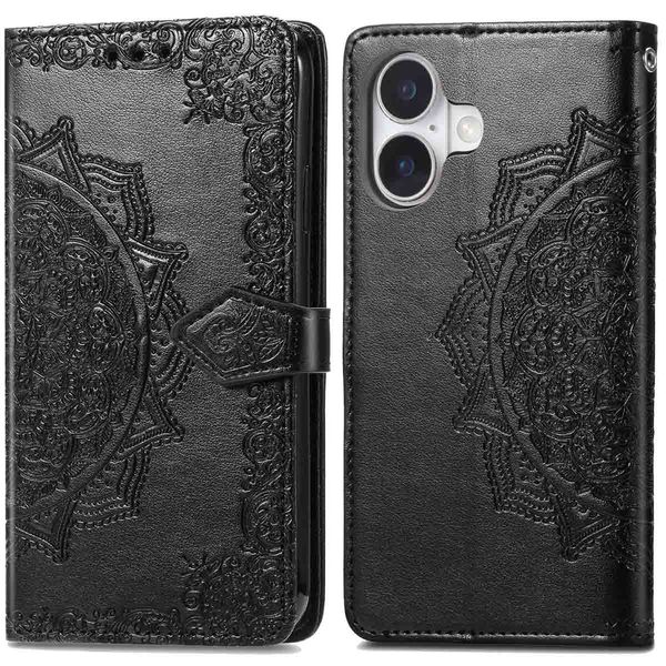 imoshion Etui de téléphone portefeuille Mandala iPhone 16 - Noir