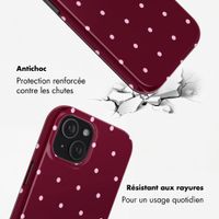 Selencia Coque arrière Vivid avec MagSafe Apple iPhone 15 - Happy Dots Burgundy