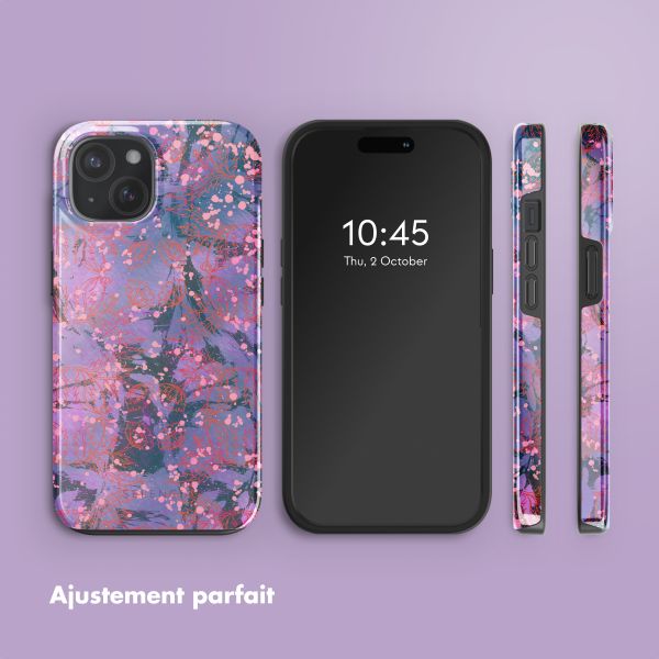 Selencia Coque arrière Vivid avec MagSafe Apple iPhone 15 - Fresh Paint Flower Orange