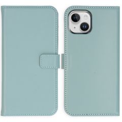 Selencia Étui portefeuille en cuir véritable Apple iPhone 15 - Air Blue