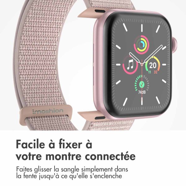 imoshion Bracelet en nylon Apple Watch Series 1 t/m 9 / SE (38/40/41 mm) | Series 10 / 11 (42 mm) - Light Pink