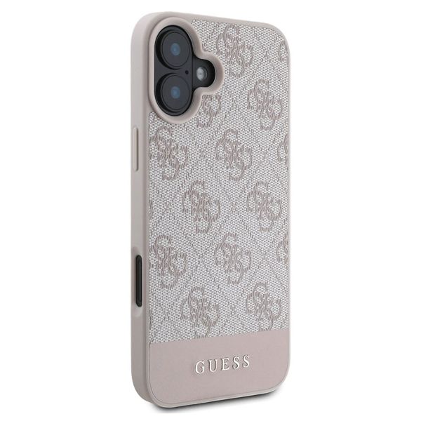 Guess Coque arrière Bottom Stripe 4G Apple iPhone 16 - Rose