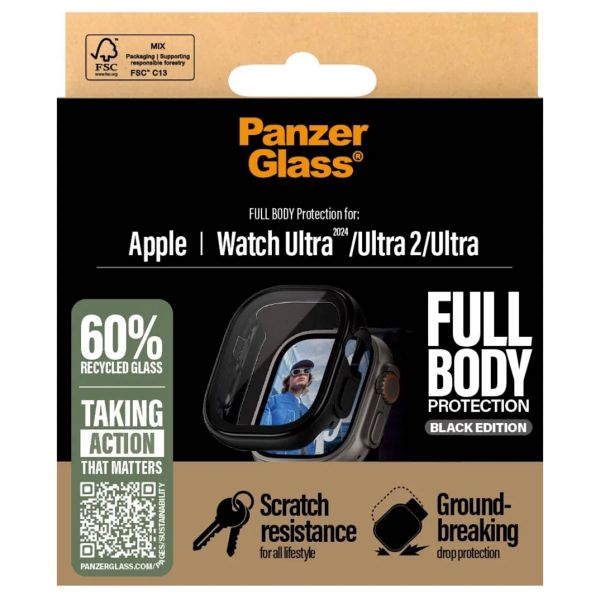 PanzerGlass Coque Full Body Apple Watch Ultra / Ultra 2 / Ultra 3 - 49 mm - Noir