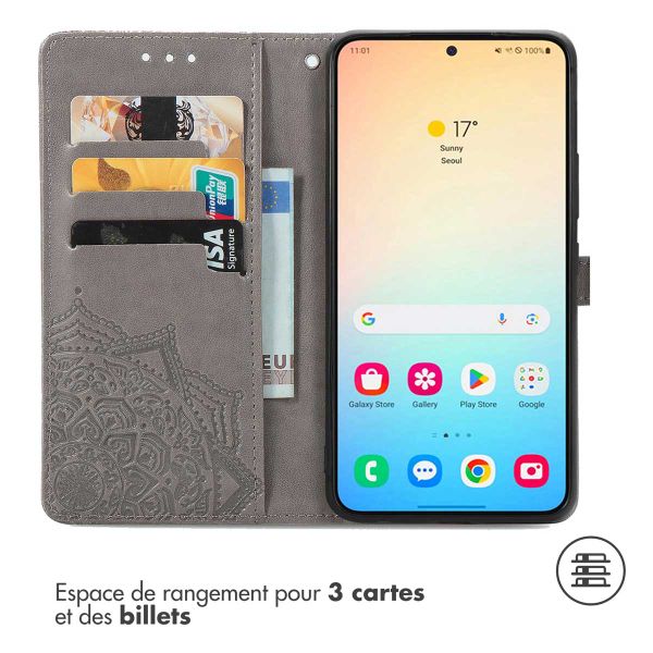 imoshion Etui de télephone Mandala Samsung Galaxy S24 / S25 - Gris