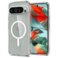 Spigen Coque Ultra Hybrid Metal Ring MagFit Google Pixel 9 Pro XL - Transparent / Blanc