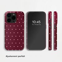 Selencia Coque arrière Vivid avec MagSafe Apple iPhone 15 Pro - Happy Dots Burgundy