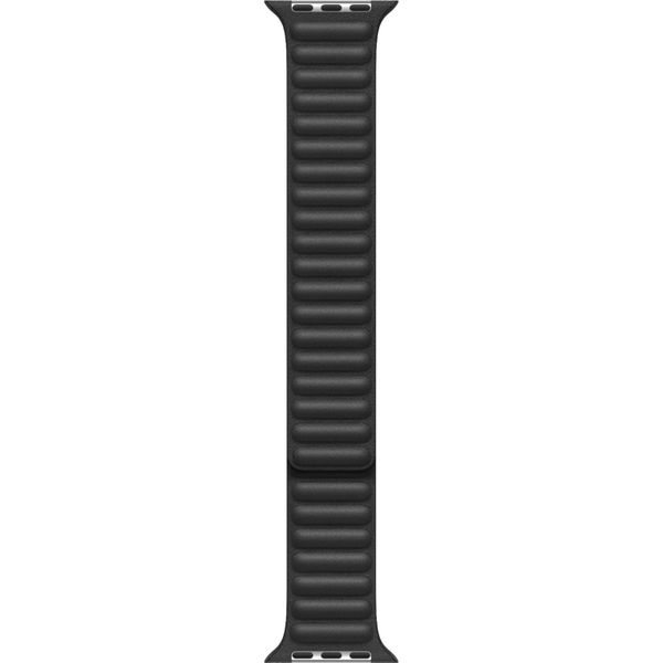 Apple Bracelet Leather Link Apple Watch Series 1 t/m 9 / SE (38/40/41 mm) | Series 10 / 11 (42 mm) - Taille S/M - Noir