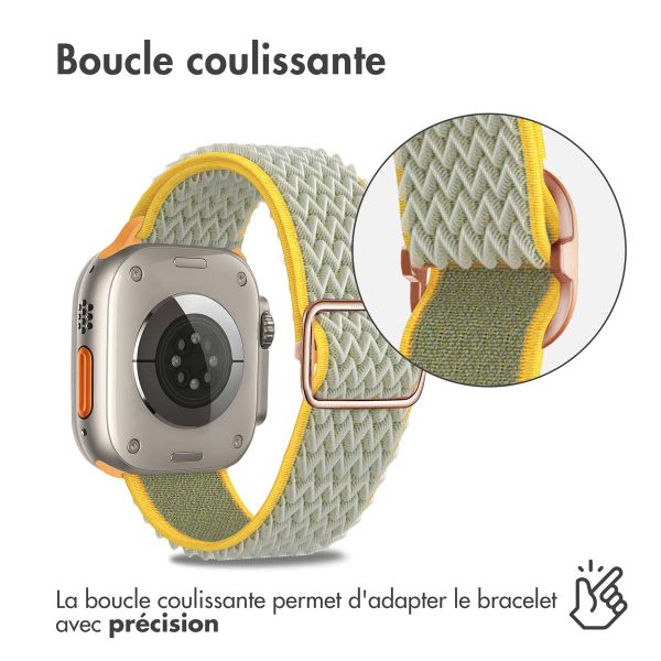 imoshion Bracelet en nylon élastique Apple Watch Series 1 t/m 11 / SE / Ultra (44/45/46/49 mm) - Vert clair