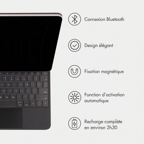Accezz Clavier Bluetooth magnétique Apple iPad Air 11 pouces (2025) M3 / (2024) M2 / Pro 11 (2018/2020/2021/2022) - QWERTY / NL - Noir