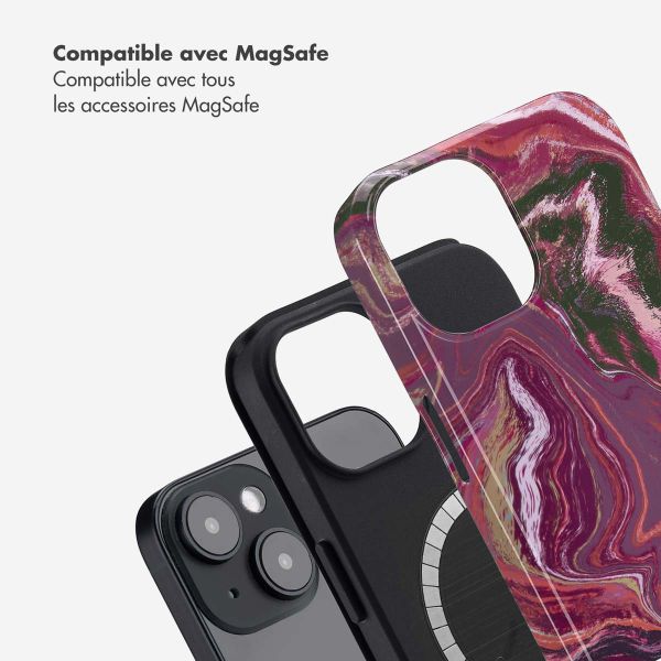 Selencia Coque arrière Vivid avec MagSafe Apple iPhone 14 - Marble Purple
