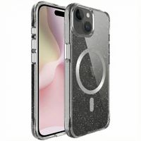 imoshion Coque arrière transparente Pailletée avec MagSafe Apple iPhone 16e - Argent