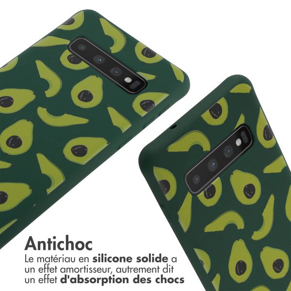 imoshion Coque design en silicone avec cordon Samsung Galaxy S10 - Avocado Green