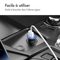 imoshion ﻿Mini chargeur de voiture - 2 ports - USB-A Quick Charge - USB-C Power Delivery - 60 Watts - Noir + Câble USB-C vers USB-C tressé - 1 mètre - Noir