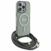 Guess Coque MagSafe IML avec crossbody cord Apple iPhone 16 Pro - Vert