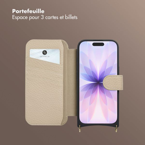 Selencia Étui Riva avec MagSafe et cordon de téléphone Apple iPhone 17 - Beige