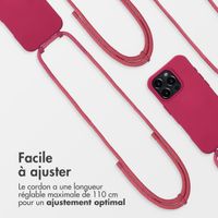 imoshion Coque arrière Color avec cordon amovible et MagSafe Apple iPhone 16 Pro Max - Raspberry