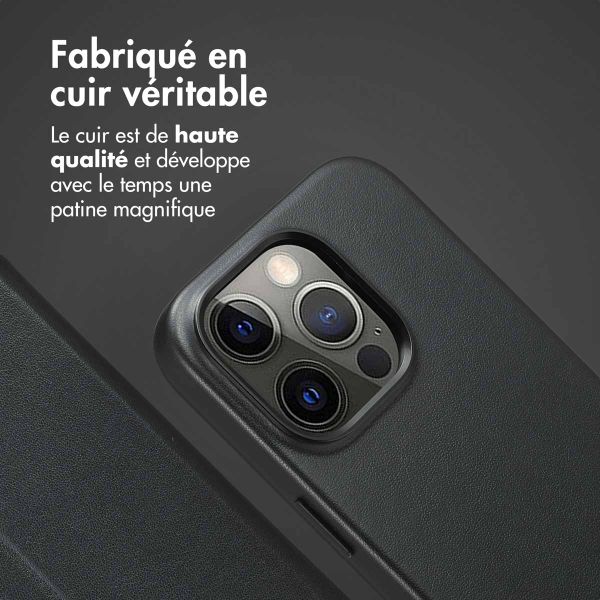 Accezz Étui de téléphone portefeuille en cuir 2-en-1 avec MagSafe Apple iPhone 14 Pro - Onyx Black
