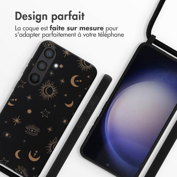 imoshion Coque design en silicone avec cordon Samsung Galaxy S24 - Sky Black