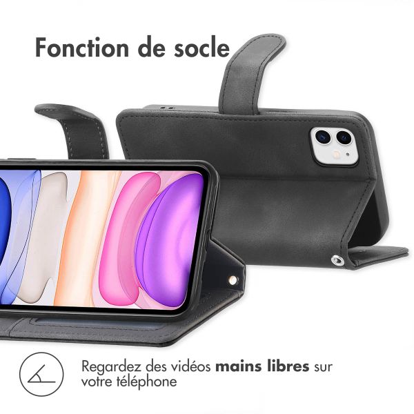 imoshion Etui de téléphone portefeuille avec cordon iPhone 11 - Noir