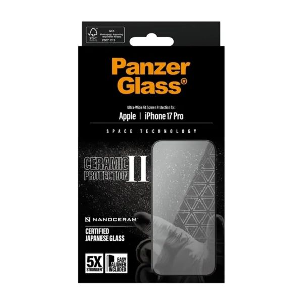 PanzerGlass Protecteur d'écran en céramique avec applicateur Apple iPhone 17 Pro