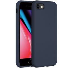 Accezz Coque Liquid Silicone Apple iPhone SE (2022 / 2020) / 8 / 7 - Bleu